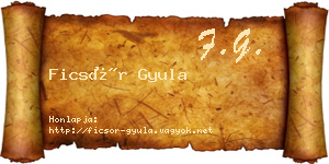 Ficsór Gyula névjegykártya