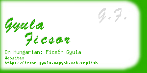 gyula ficsor business card