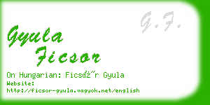 gyula ficsor business card